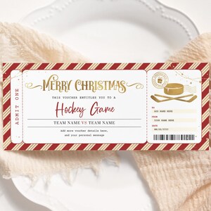 Eishockey Spiel Weihnachtskarte EDITIERBARE, druckbare Eishockey Geschenkkarte, Weihnachtskarte, Weihnachtskarte