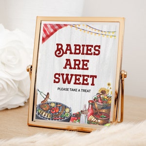 Babies are Sweet BBQ Baby Shower Sign, Backyard Baby Shower Favors Sign Printable, Coed Baby-Q Baby Shower Decor, INSTANT DOWNLOAD BBQ25