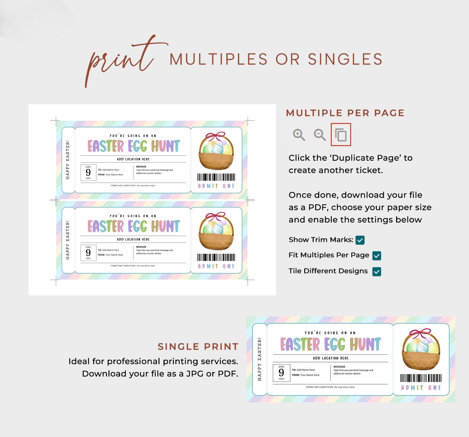 Easter Egg Hunt Ticket Template, Editable Easter Egg Hunt Invitation ...