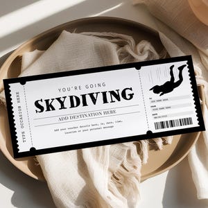 Fallschirmsprung Geschenkgutschein EDITIERBAR, Indoor Skydiving Erfahrung Geschenkgutschein Vorlage, druckbares Sky Dive Coupon Ticket für jeden Anlass