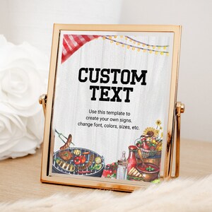 Custom BBQ Baby Shower Sign EDITABLE, Backyard Baby Shower Sign Printable, Coed Baby-Q Party Decor, Gender Reveal, Barbecue Shower BBQ25