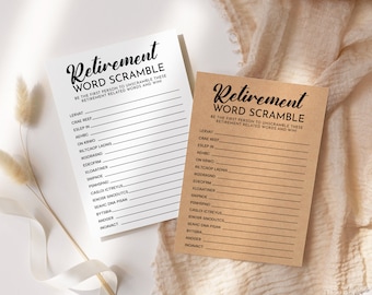 Retirement Word Scramble Game, Printable Retirement Party Game, Fun Retirement Party Game, Going Away Party Games, INSTANT DOWNLOAD