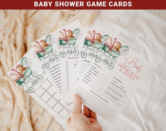 Christmas Baby Shower Games Bundle, Gingerbread Baby Shower Games, Editable Printable Game Cards, Winter Holiday Baby Shower Activities CG14