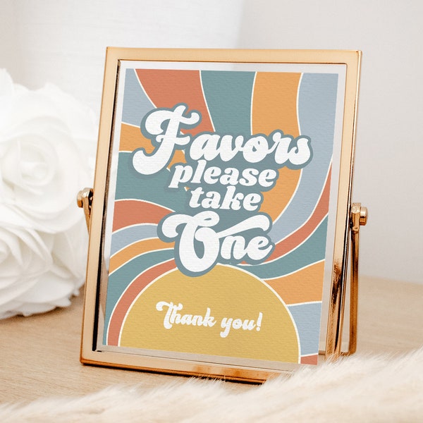 Favors Groovy Baby Shower Sign, Here Comes The Son Baby Shower Sign Printable, Retro Sunshine Baby Shower Treats Sign, INSTANT DOWNLOAD HC03
