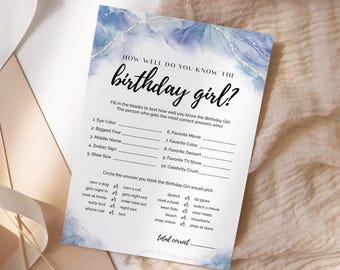 Who Knows Birthday Girl Best EDITABLE, Printable Would She Rather Game, Birthday Games For Her, How Well Do You Know The Birthday Girl