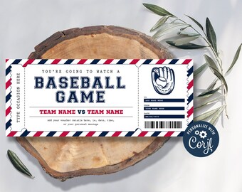 fake baseball ticket etsy