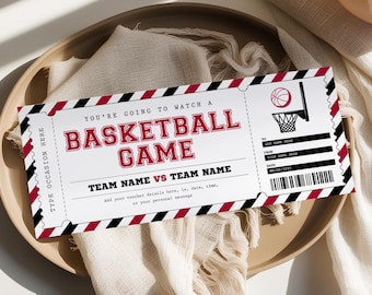 Basketball Spiel Geschenkkarte EDITIERBAR, Basketball Spiel Geschenkgutschein, Printable Surprise Game Ticket Vorlage, Geschenkgutschein, jeden Anlass