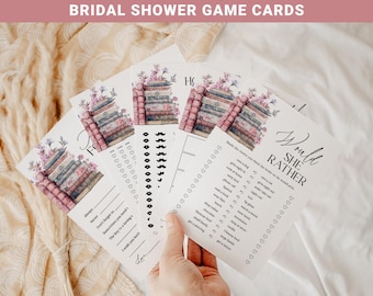 Storybook Bridal Shower Games Bundle, Editable Book Themed Bridal Shower Game Card Templates, Printable New Chapter Shower Games CB06