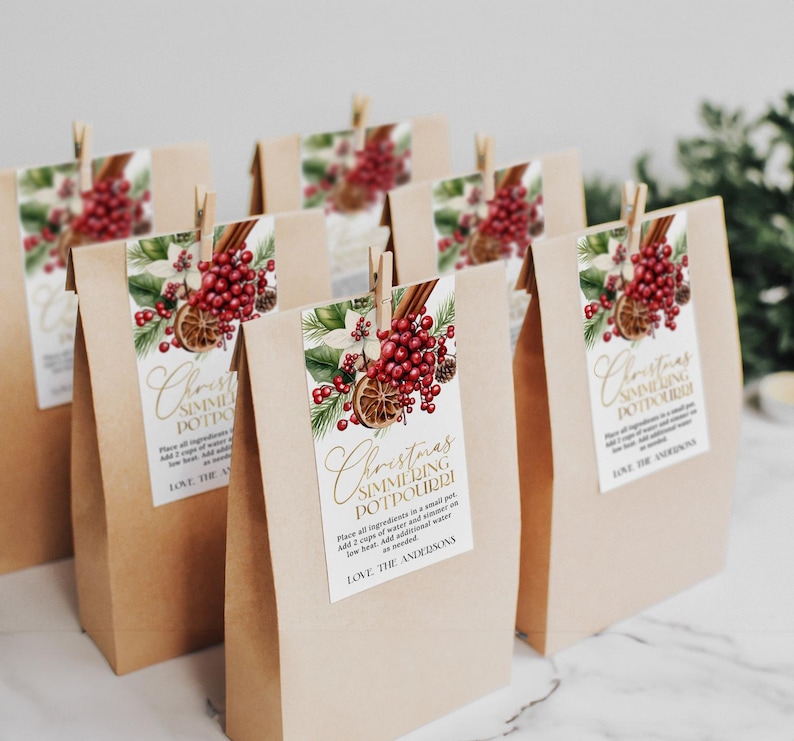 Christmas Simmering Potpourri Gift Tag EDITABLE, Holiday Potpourri Tag, Printable Christmas Favor Tags, Holiday Stovetop Potpourri Tags
