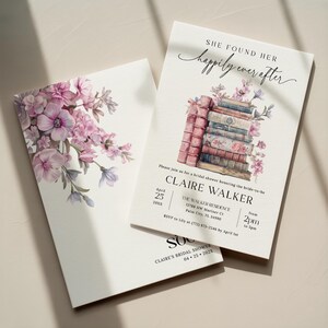 Her Next Chapter Bridal Shower Invitation, Storybook Bridal Shower Invitation, Coquette Book Theme Bridal Shower Invite, EDITABLE, Digital Download