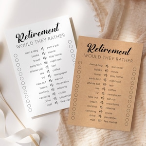 Retirement Would They Rather Game EDITABLE, Printable Fun Retirement Party Game, Who Knows the Retiree Best, Going Away Party Games