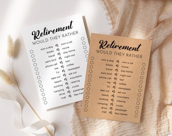 Retirement Would They Rather Game EDITABLE, Printable Fun Retirement Party Game, Who Knows the Retiree Best, Going Away Party Games