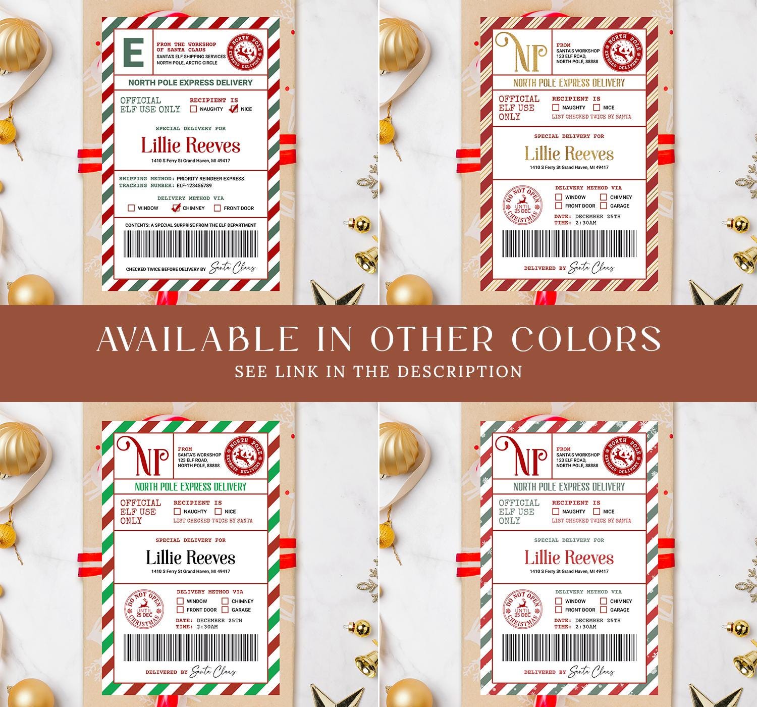 Elf Rings Label Elf Mail Shipping Labels EDITABLE, Elf Special Delivery Sticker Label ...