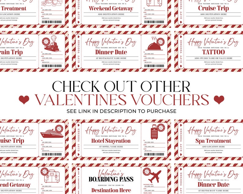 Valentines Boarding Pass Template EDITABLE Surprise Trip - Etsy