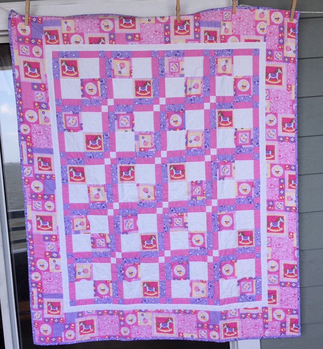 Handmade Baby Quilt, Modern Baby Quilt, Baby Girl Quilt Etsy