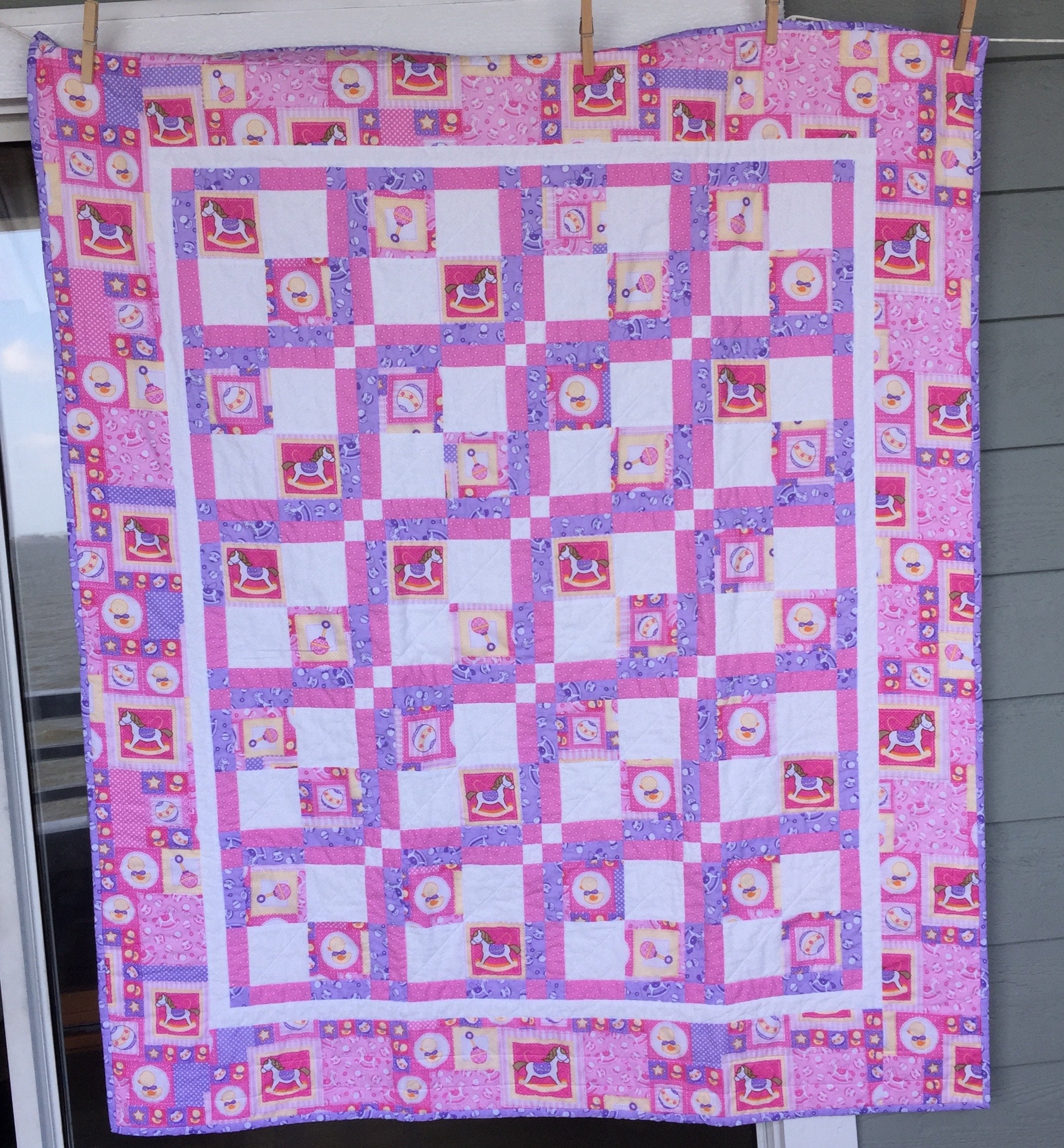 Handmade Baby Quilt Modern Baby Quilt Baby Girl Quilt Etsy