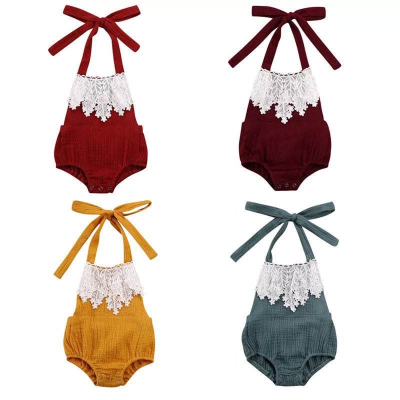 Baby Girl Halter Gauze Romper Baby Girl Clothes Etsy