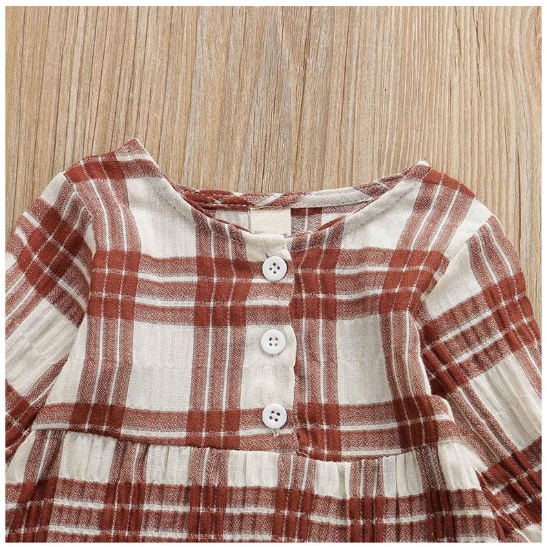 Baby Girl Gauze Plaid Fall Dress Baby Girl Clothes Etsy