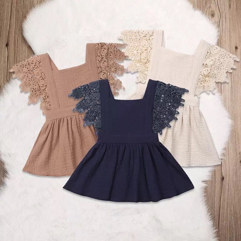 Baby Girl Flutter Lace Gauze Dress Baby Girl Clothes Etsy