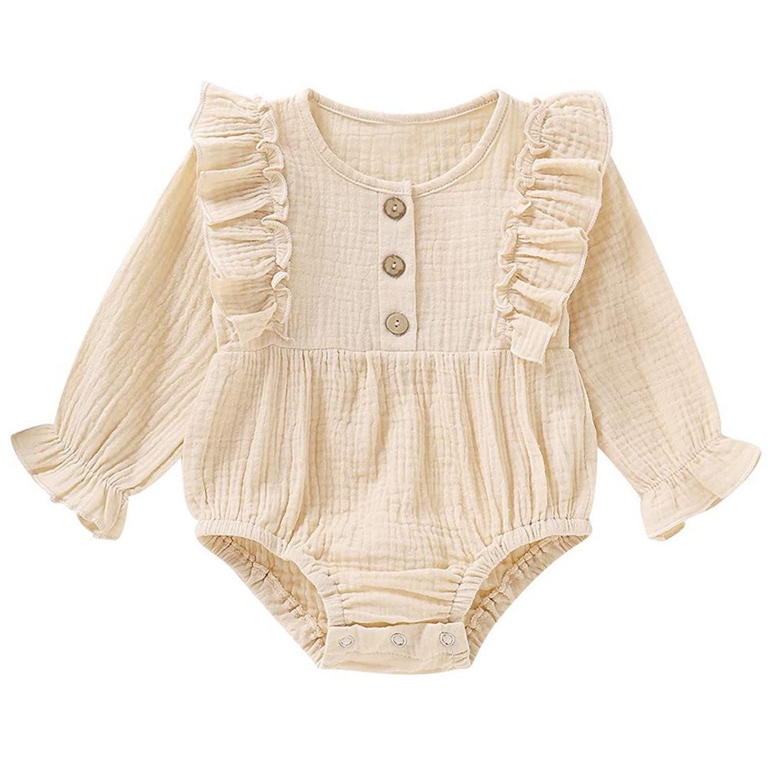 Baby Girl Gauze Long Sleeve Romper Baby Girl Clothes Etsy