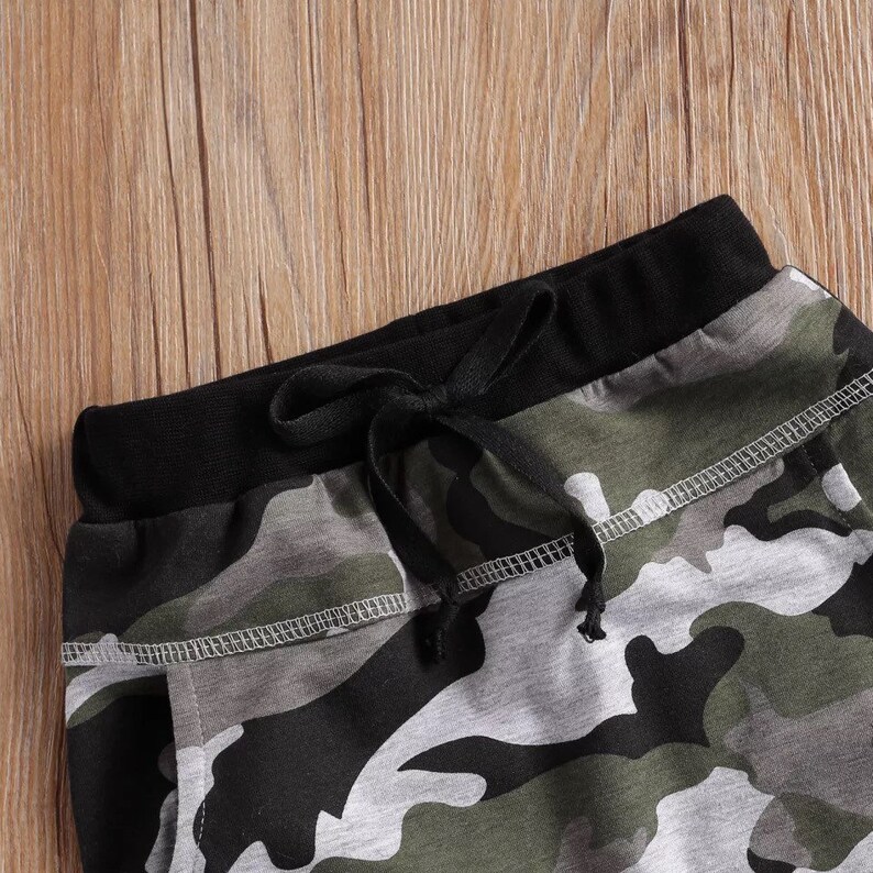 baby boy clothes Baby boy black camouflaged personalized 2pc outfit