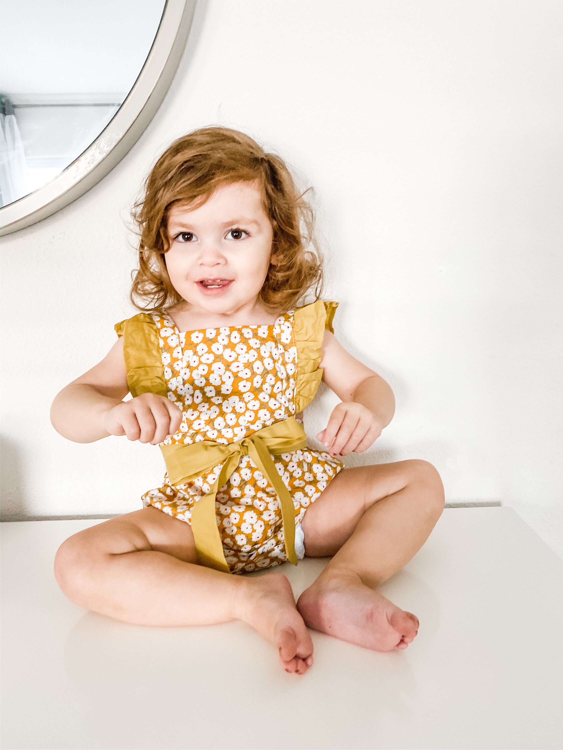 Baby girl clothes Daisy Ruffled Floral Rompers Multiple Etsy