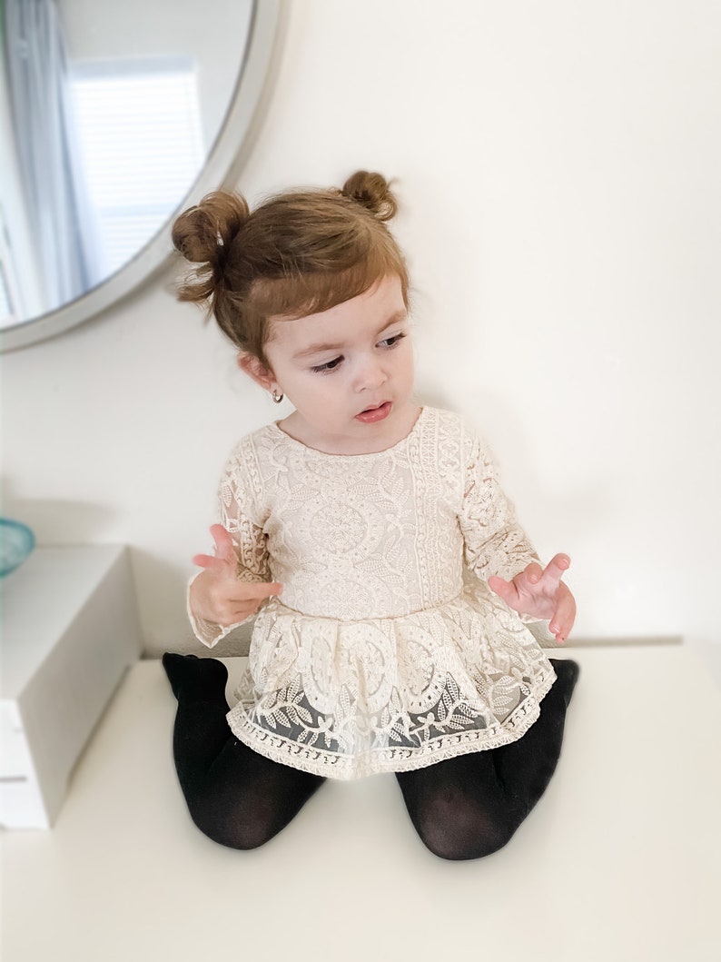 long sleeve lace romper baby