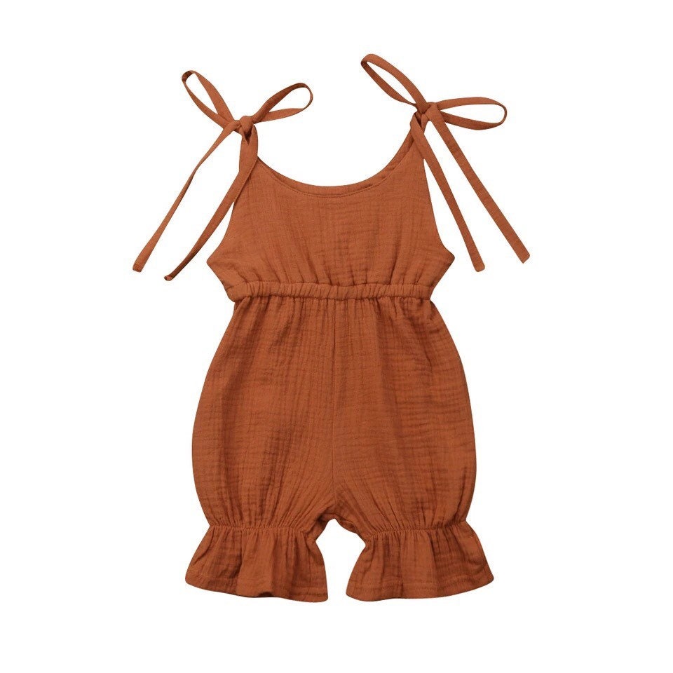 Baby Girl Clothes Ava Shoulder Tie Gauze Jumpsuits Etsy
