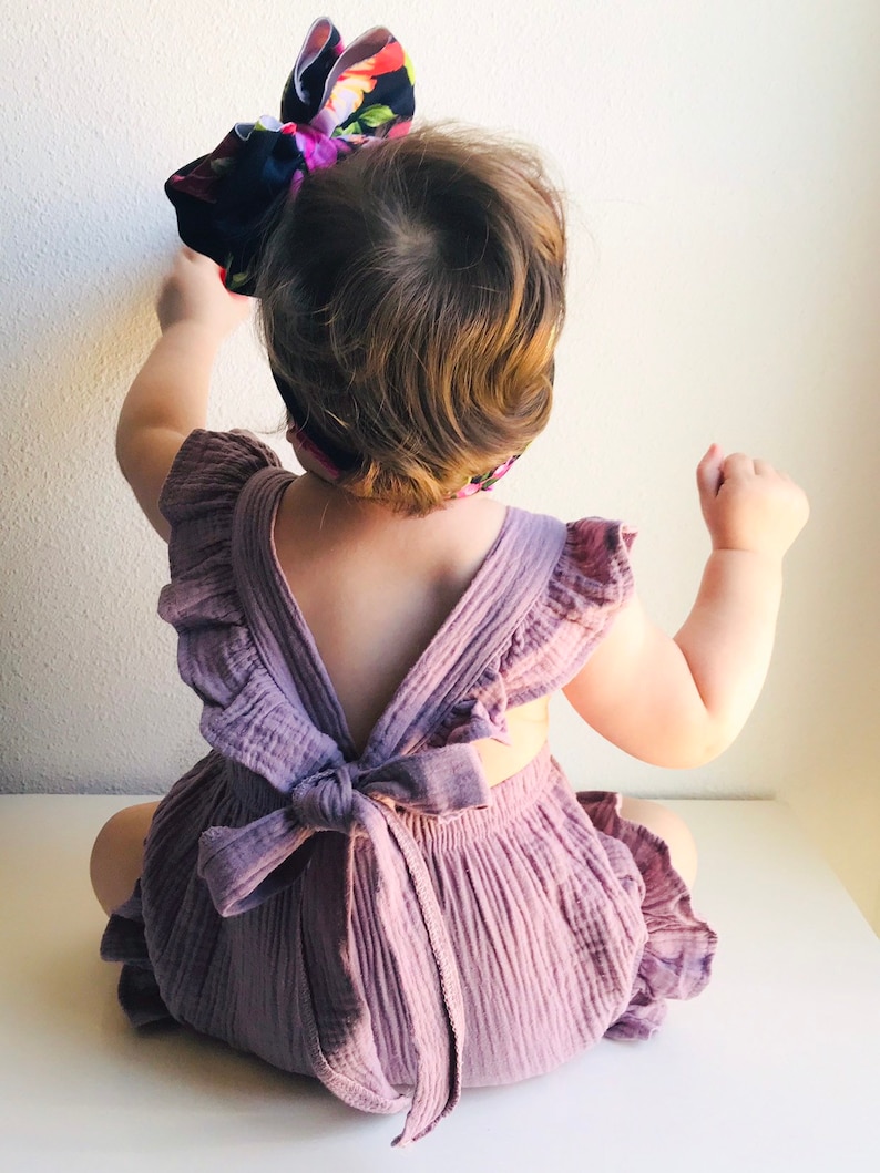 Baby Girl Gauze Ruffled Rompers Multiple Colors Etsy