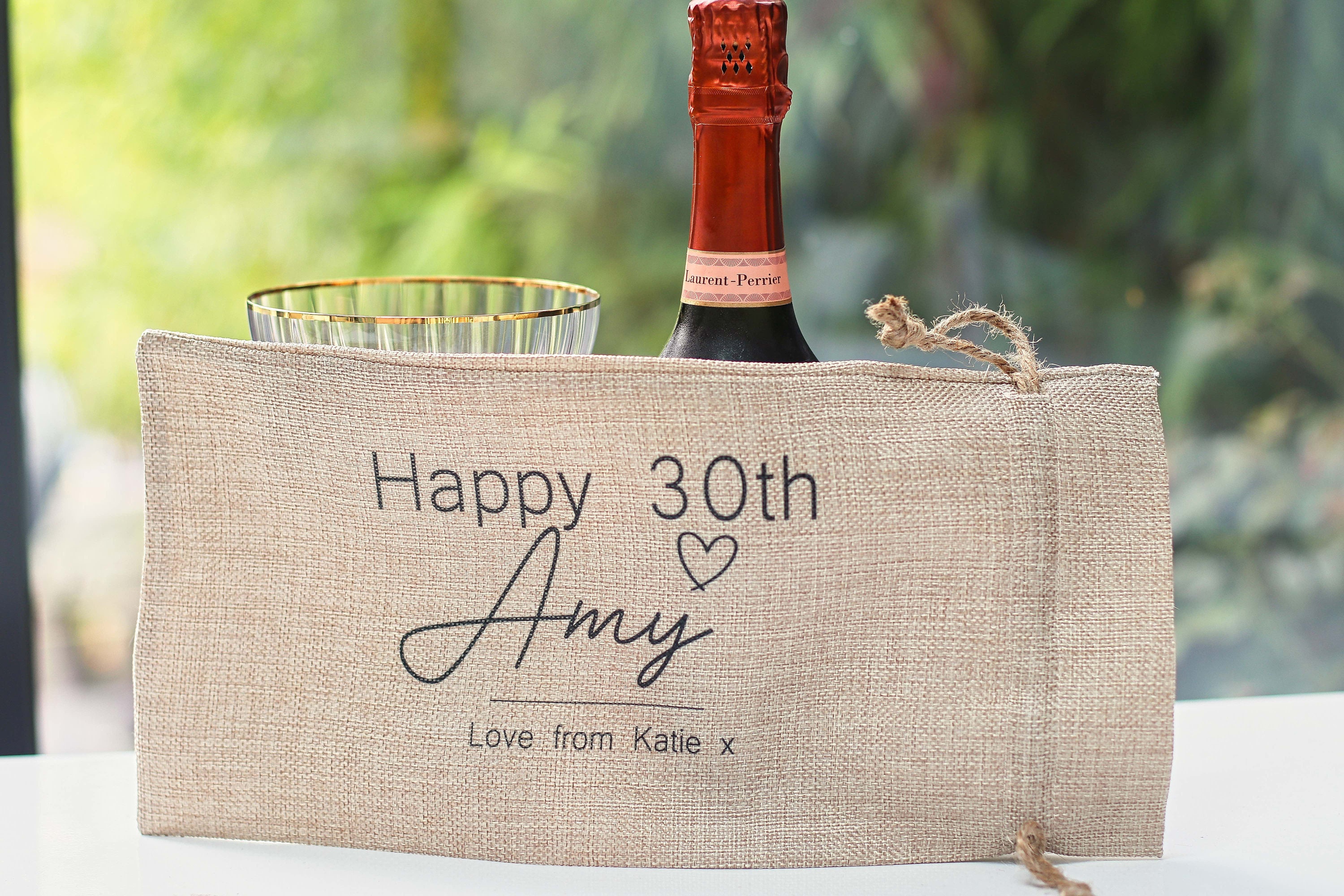 Personalised wine bag gift personalised 40th birthday gift Etsy