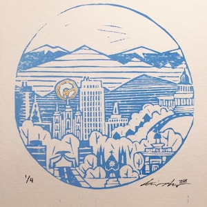 Essence of Smog, Salt Lake City, Cityscape, landscape, Salt Lake Temple, LDS Temple, Mormon Art, general conference