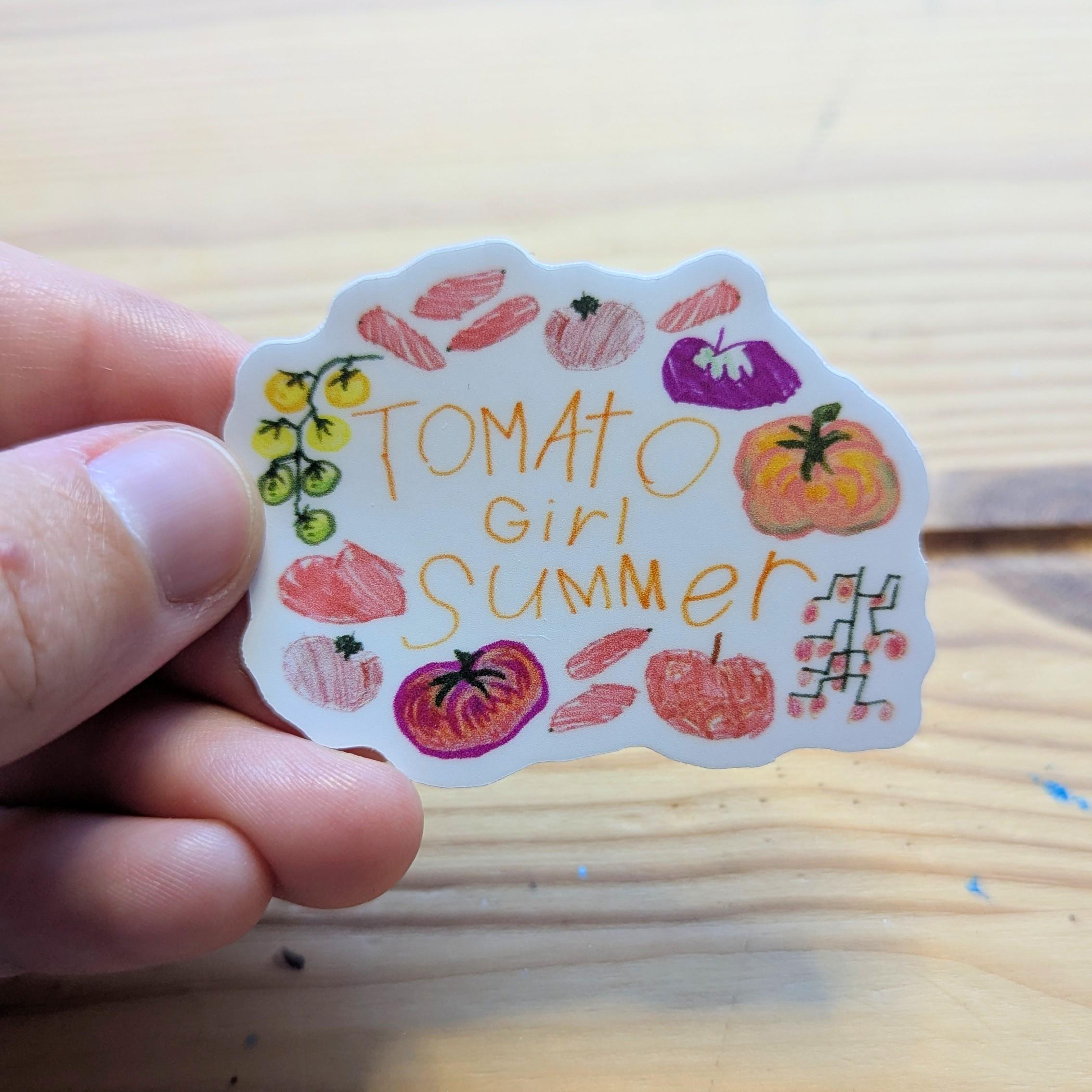 Sticker Toomatoes Tomato Girl Summer Sticker, Tomatoes, Vegetable, Fruit, Garden, Produce ...