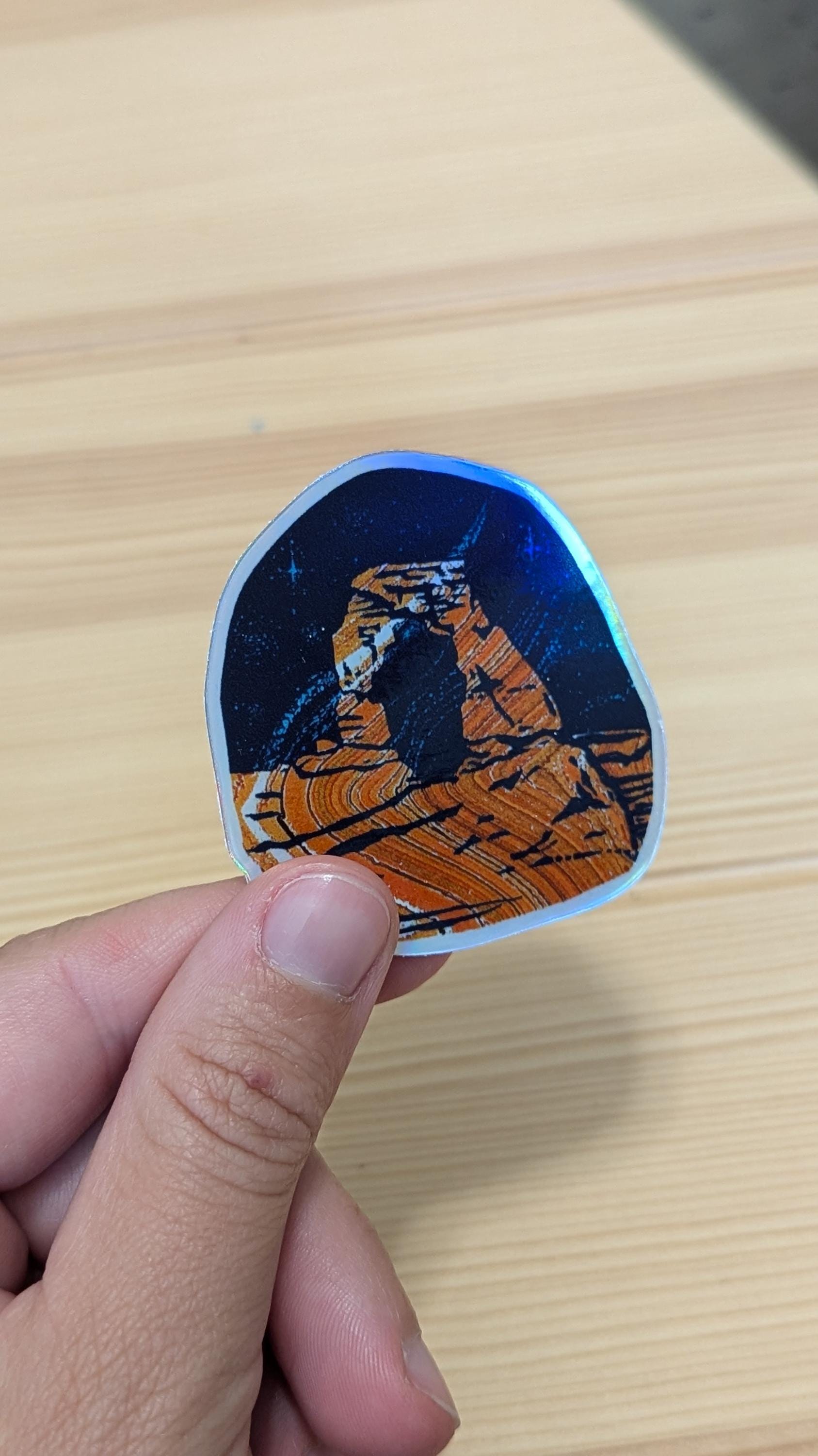 Delicate Arch sticker, Utah sticker, Southern Utah, Moab, red rock, holographic, Stanley Cup, Hydro Jug, waterproof, scratch proof