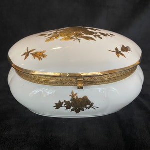 Vintage Hinged Ceramic Trinket Jewelry Box