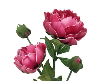USA Seller 20 inch Real Touch Peony artificial flowers (Pack of 2)