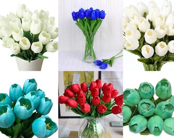 USA SELLER 10 pcs 19" Large Real Touch Tulips artificial faux flowers various colors