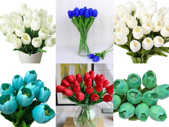 USA SELLER 10 pcs 19" Large Real Touch Tulips artificial faux flowers various colors