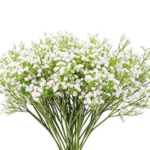 Floral Kingdom Artificial 26" Baby's Breath Flowers for Floral Arrangements, Bouquets, Home, Office Decor (Pack of 5) (White)