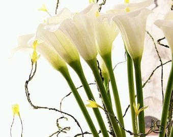 Real Touch White Calla Lily Flowers: Extra Large Faux Floral (Pack of 3)