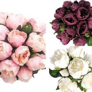 From CA USA Real Touch Peony artificial flowers 6 PCS for bouquets, centerpiece, floral arrangements
