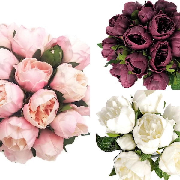 From CA USA Real Touch Peony artificial flowers 6 PCS for bouquets, centerpiece, floral arrangements