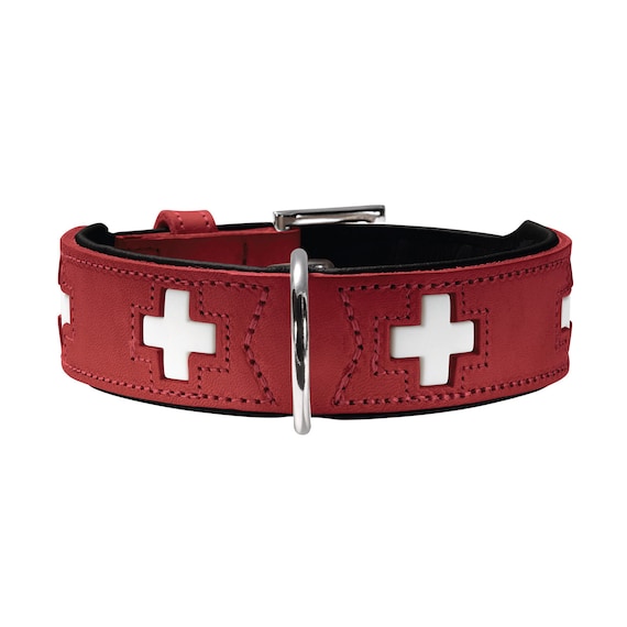 swiss leather dog collar
