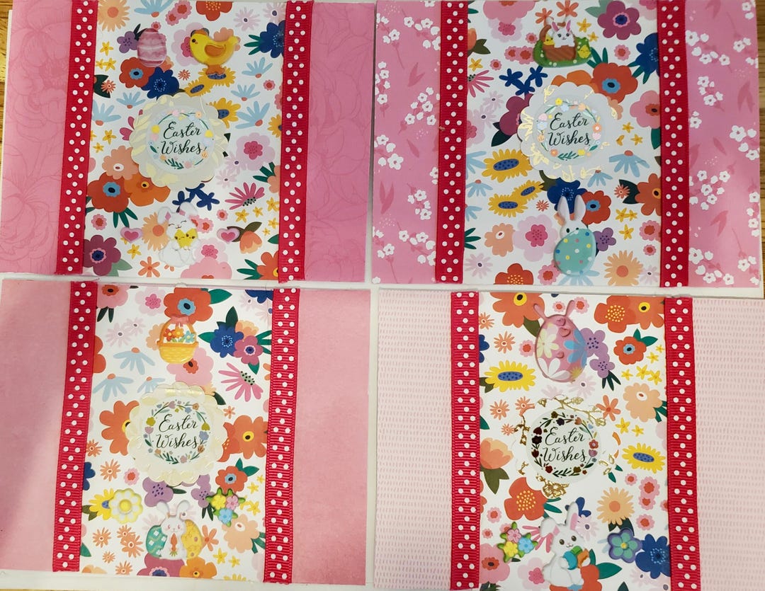 Set of 8 Easter Handmade Cards With Messages and Envelopes - Etsy