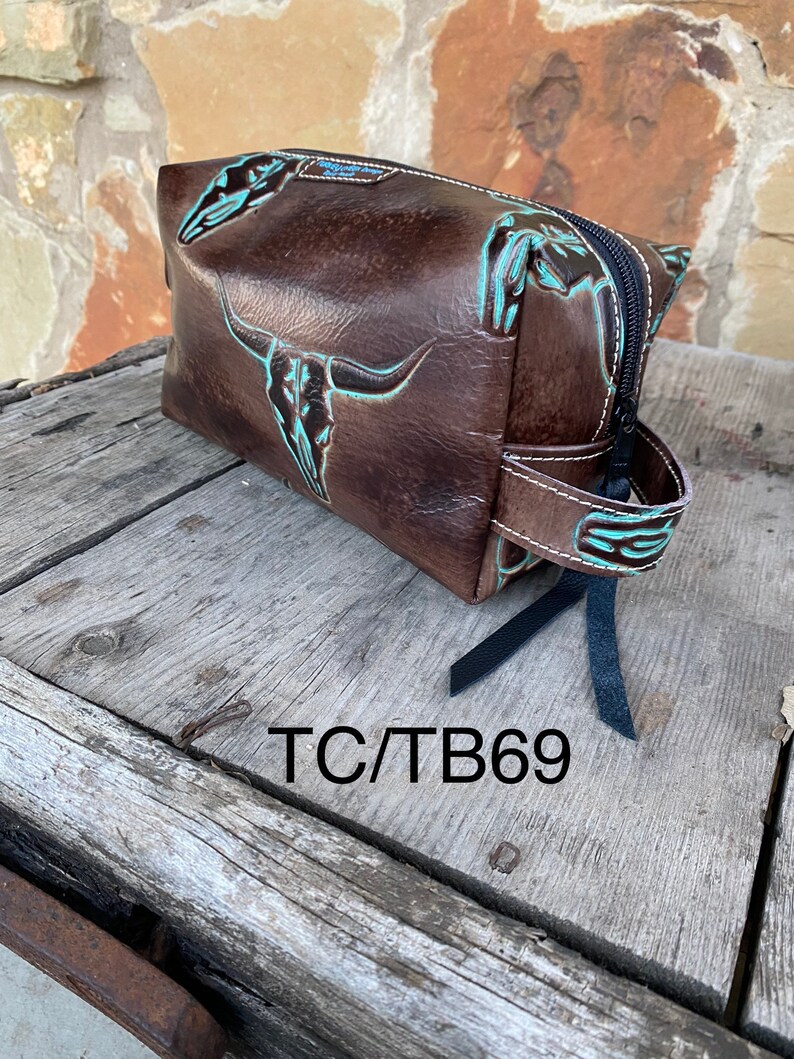 Cowhide and leather toiletry bag travel toiletry bag mens Etsy
