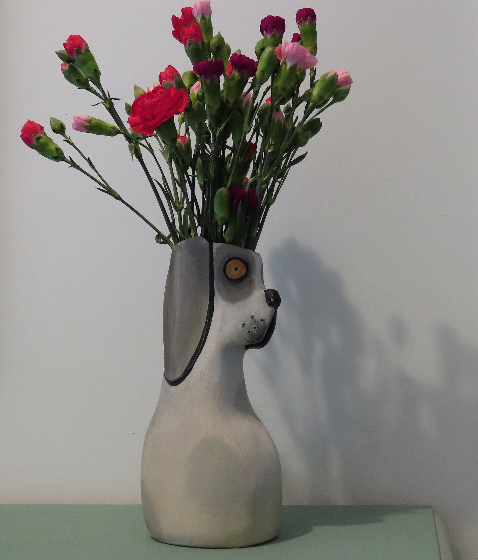 Dog Vase Hand Made in Scotland by Jenny Finch. Glazed Etsy UK