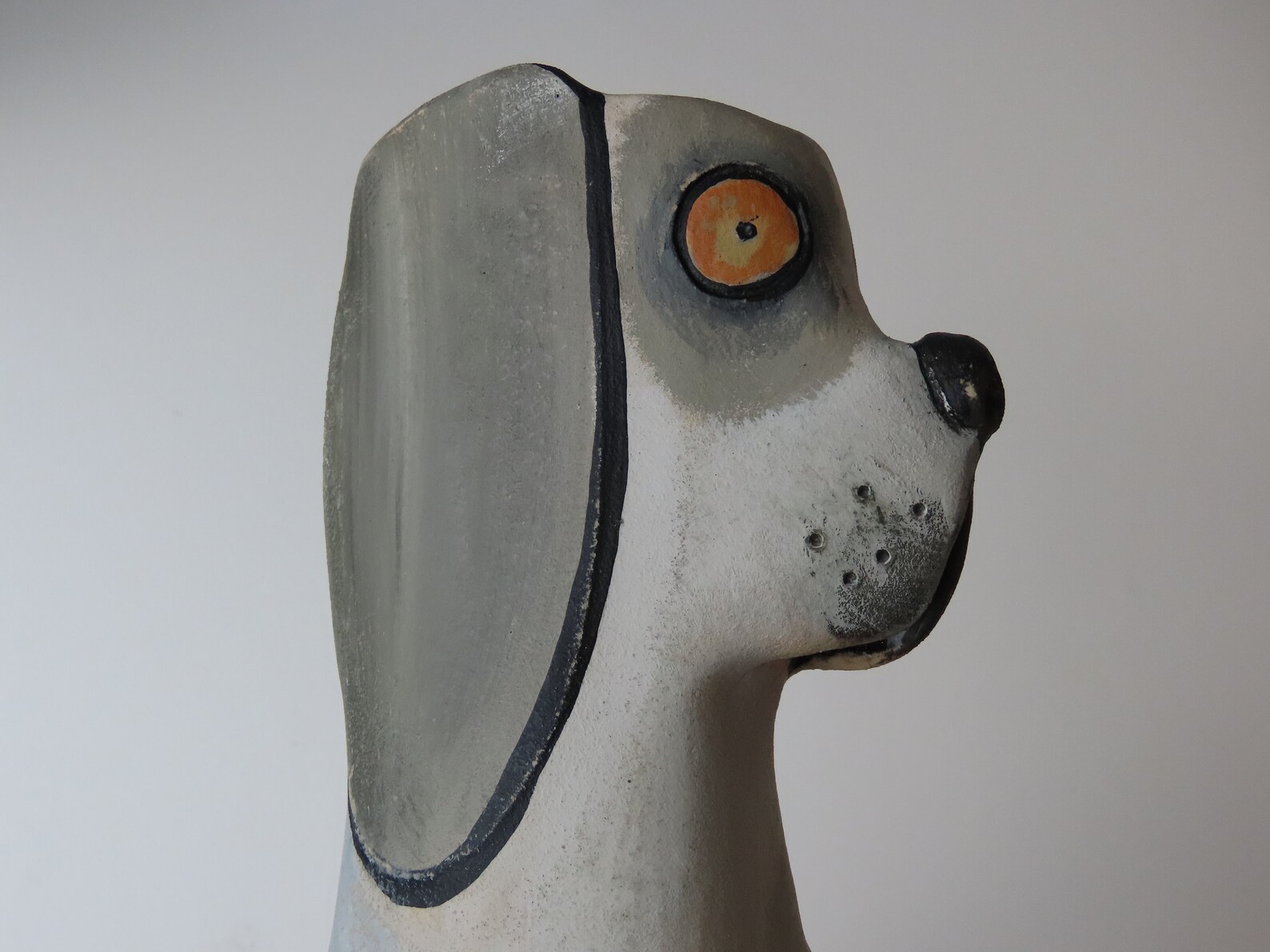 Dog vase hand made in Scotland by Jenny Finch. Glazed Etsy