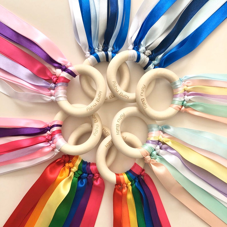 Montessori toy  Baby Sensory toy  Sensory ribbon toy  image 1