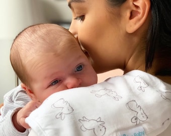 Shoulder cloth / Thick burp cloth / Soft organic cotton burp cloth / Grey large baby burp cloth