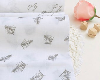Feather Large Muslin | Spring Receiving Blanket | Easter Baby Blanket | Organic Swaddle Blanket | Newborn Muslin Wrap