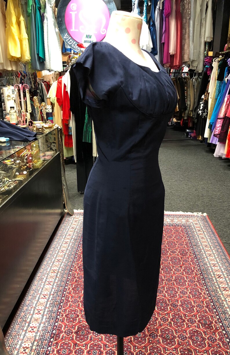 50s Navy Blue dress with Shrugjacket